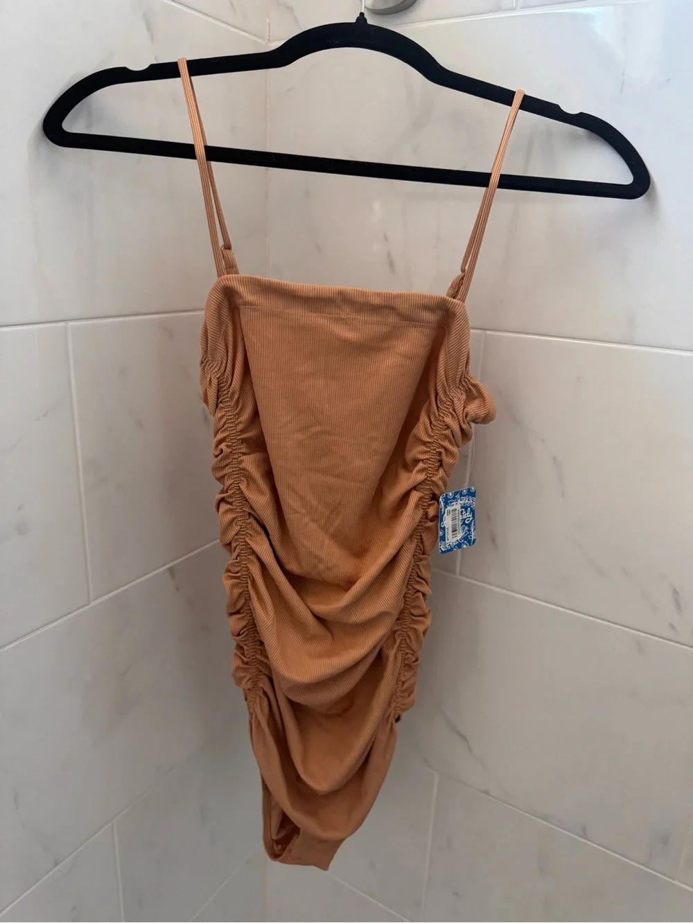 Free People Intimately Ruched Tan Bodysuit Size Small New with Tags!